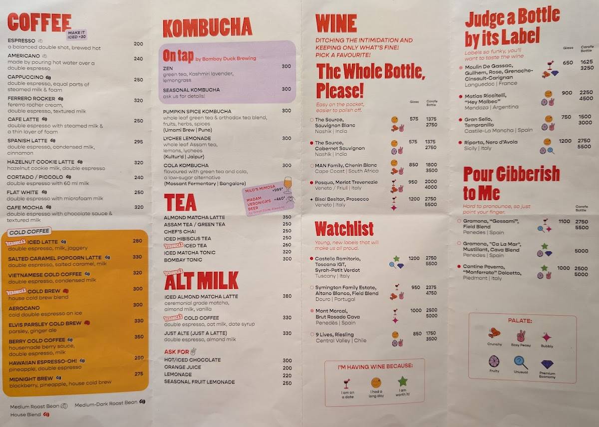 Veronica's menu