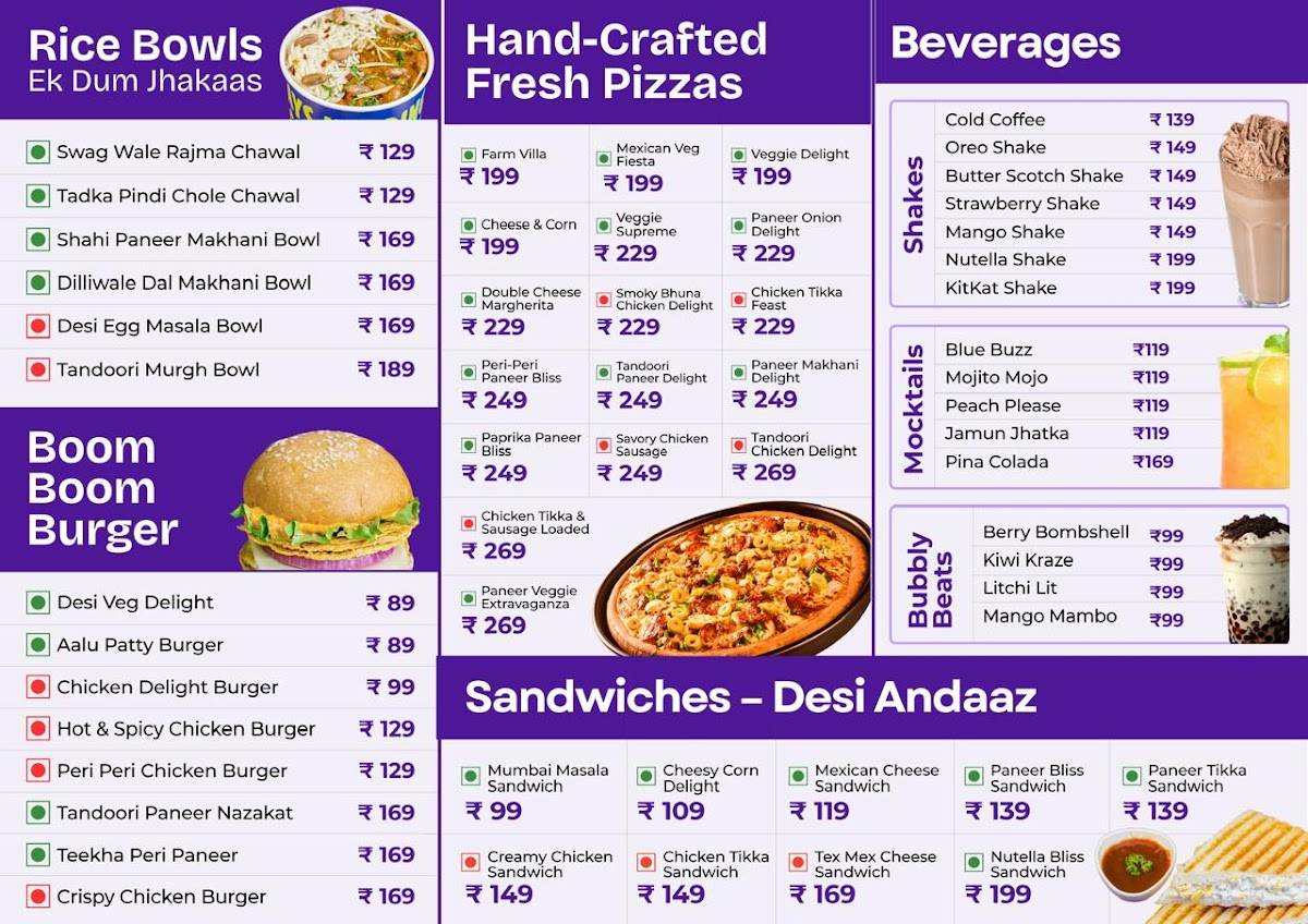 MunchMate Cafe menu