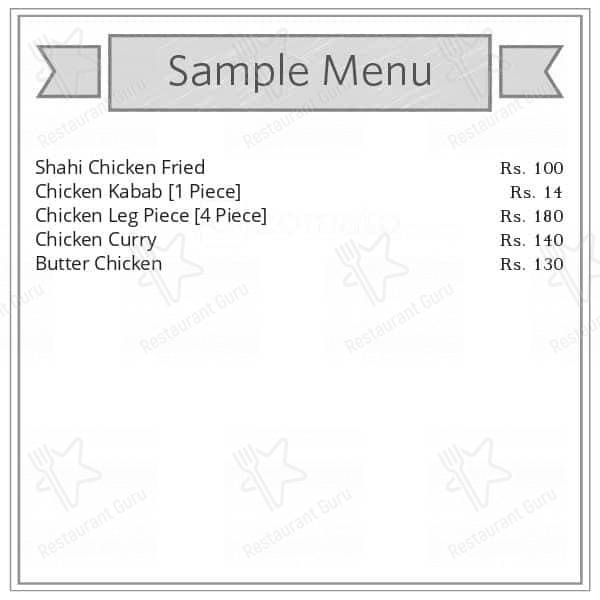 Mushtaq Chicken Corner menu