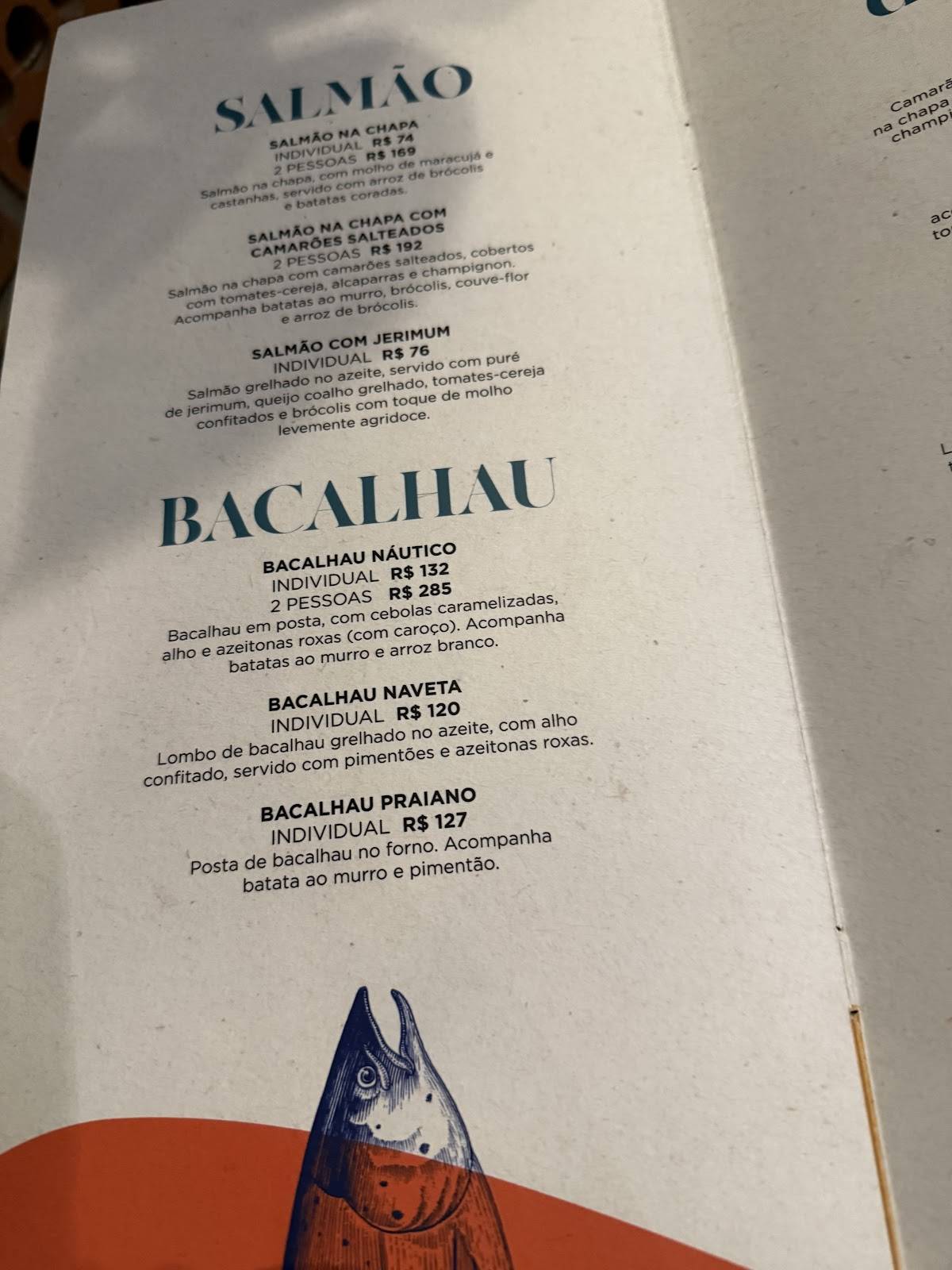 Restaurante Nau Frutos Do Mar - Manaíra cardápio