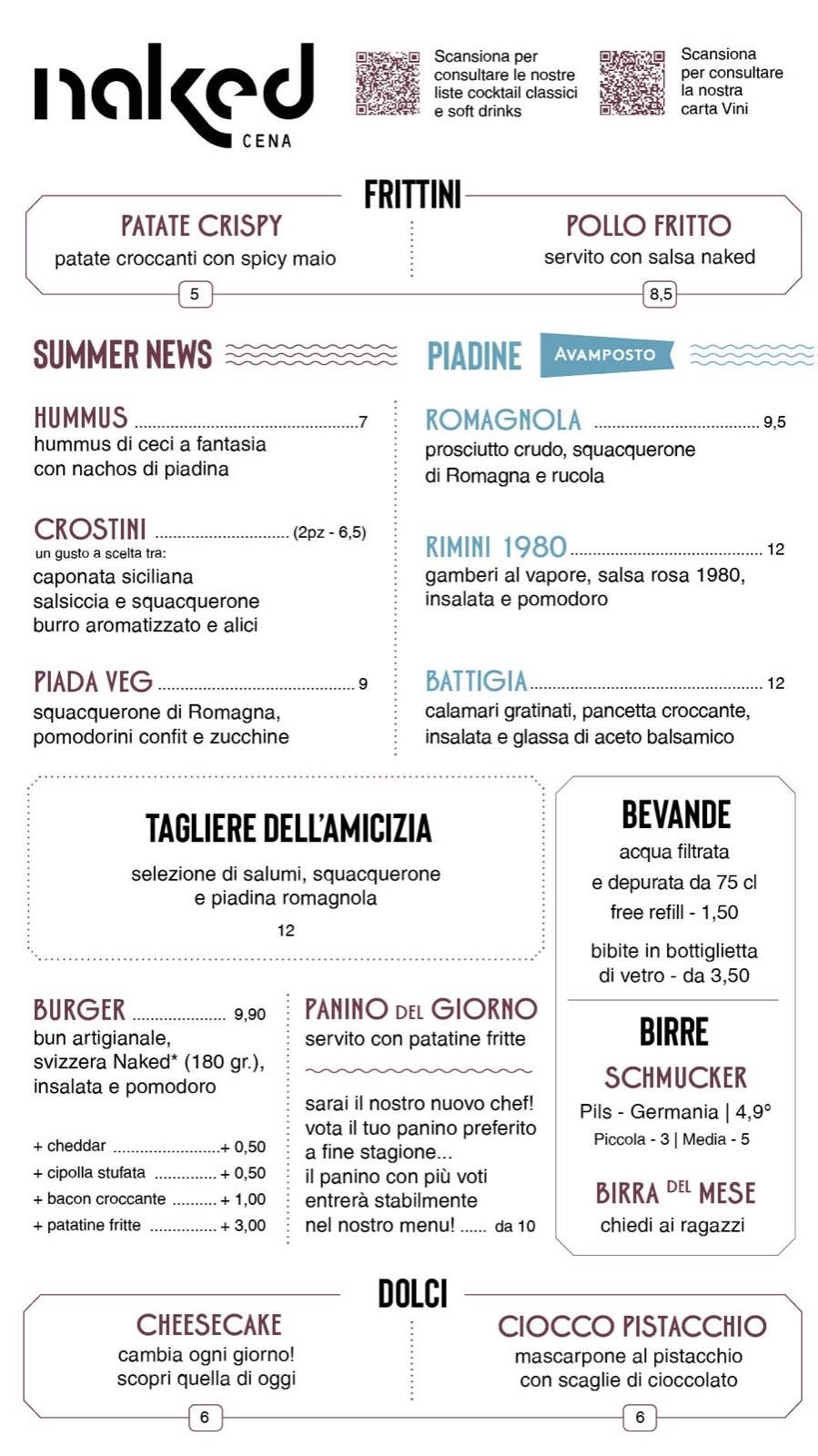Menu di Naked - Concept Bar 