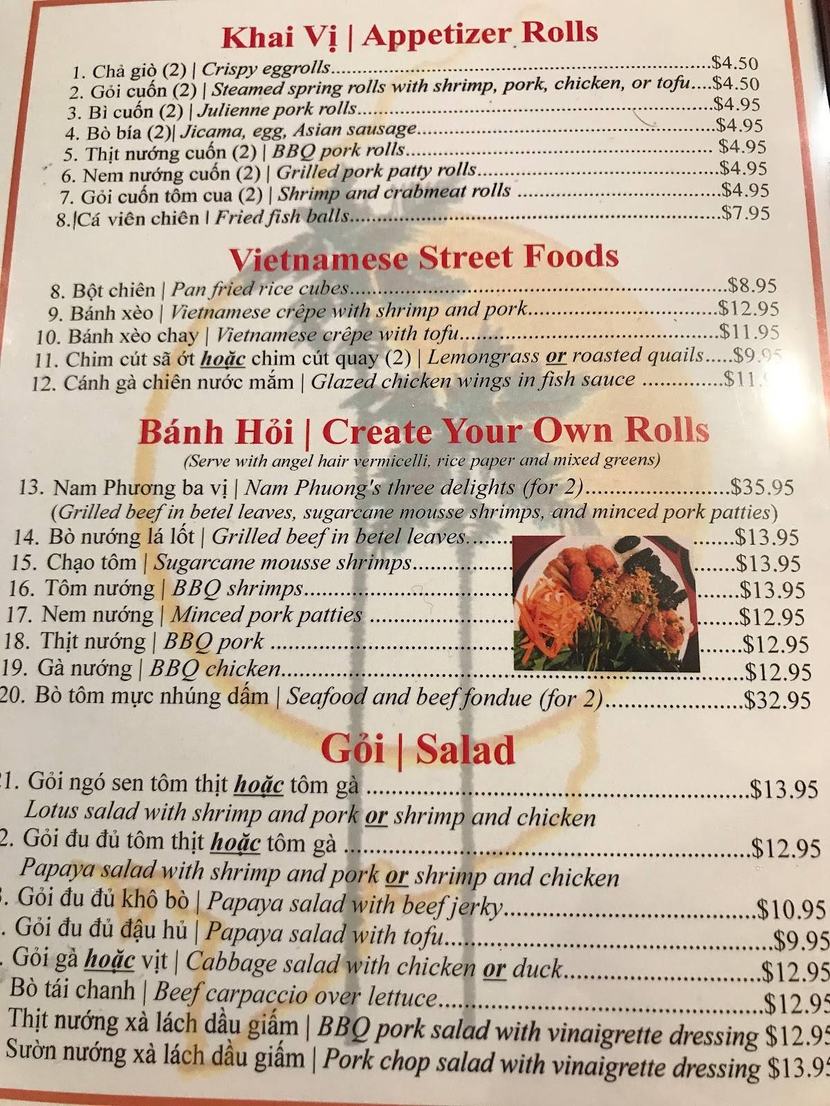 Menu at Nam Phuong Buford Highway restaurant, Atlanta, Buford Hwy NE