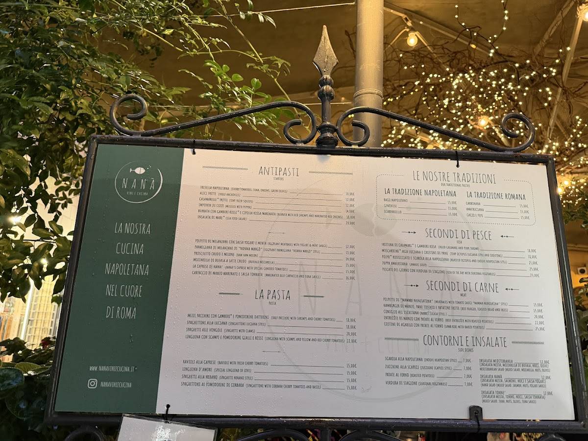 Menu di Nanà Vini e Cucina 