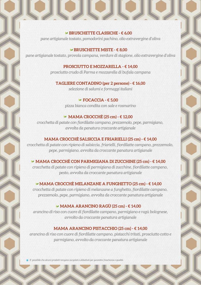 Menu di Mama Eat - Napoli 