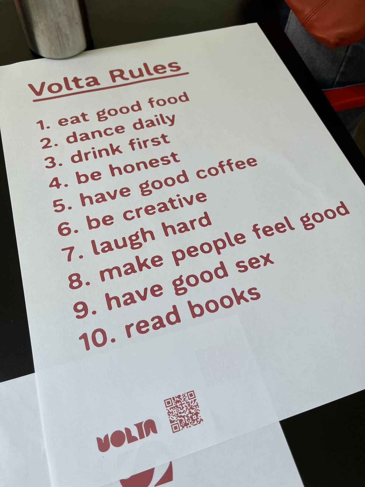 Menu di Volta 