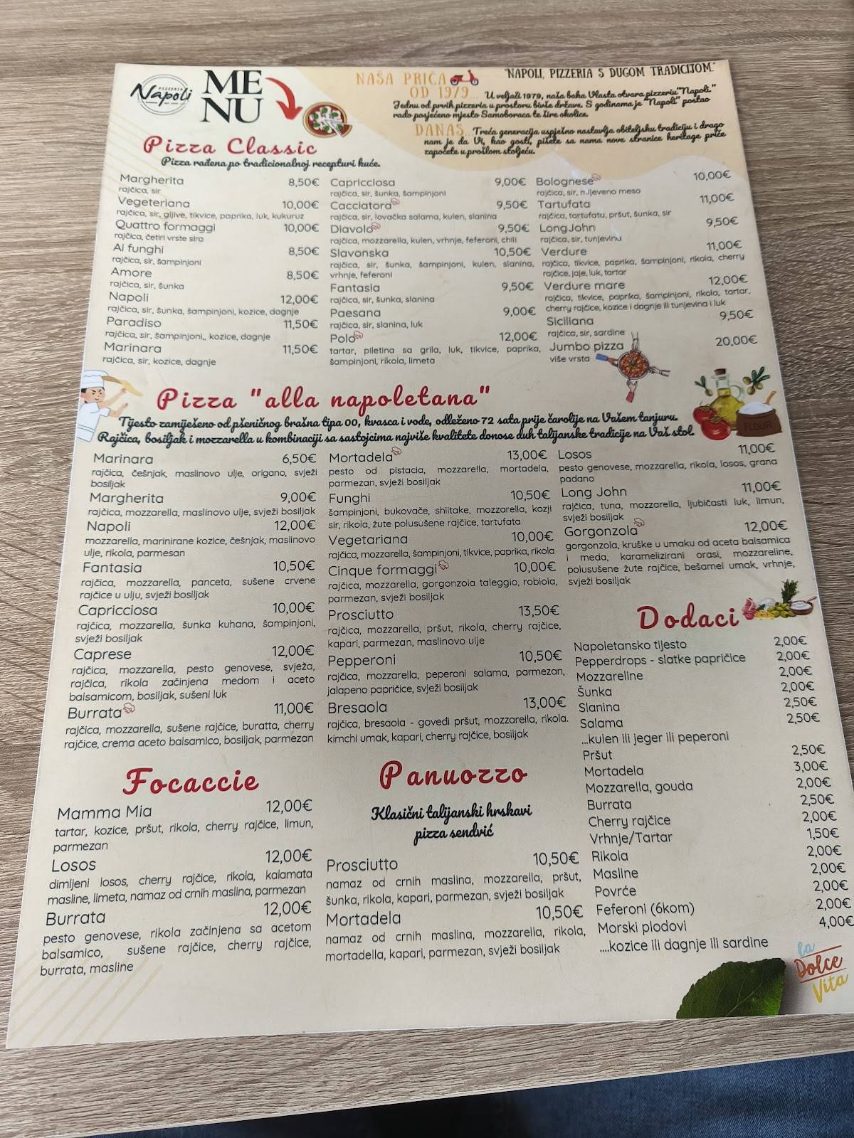 Menu di Napoli 