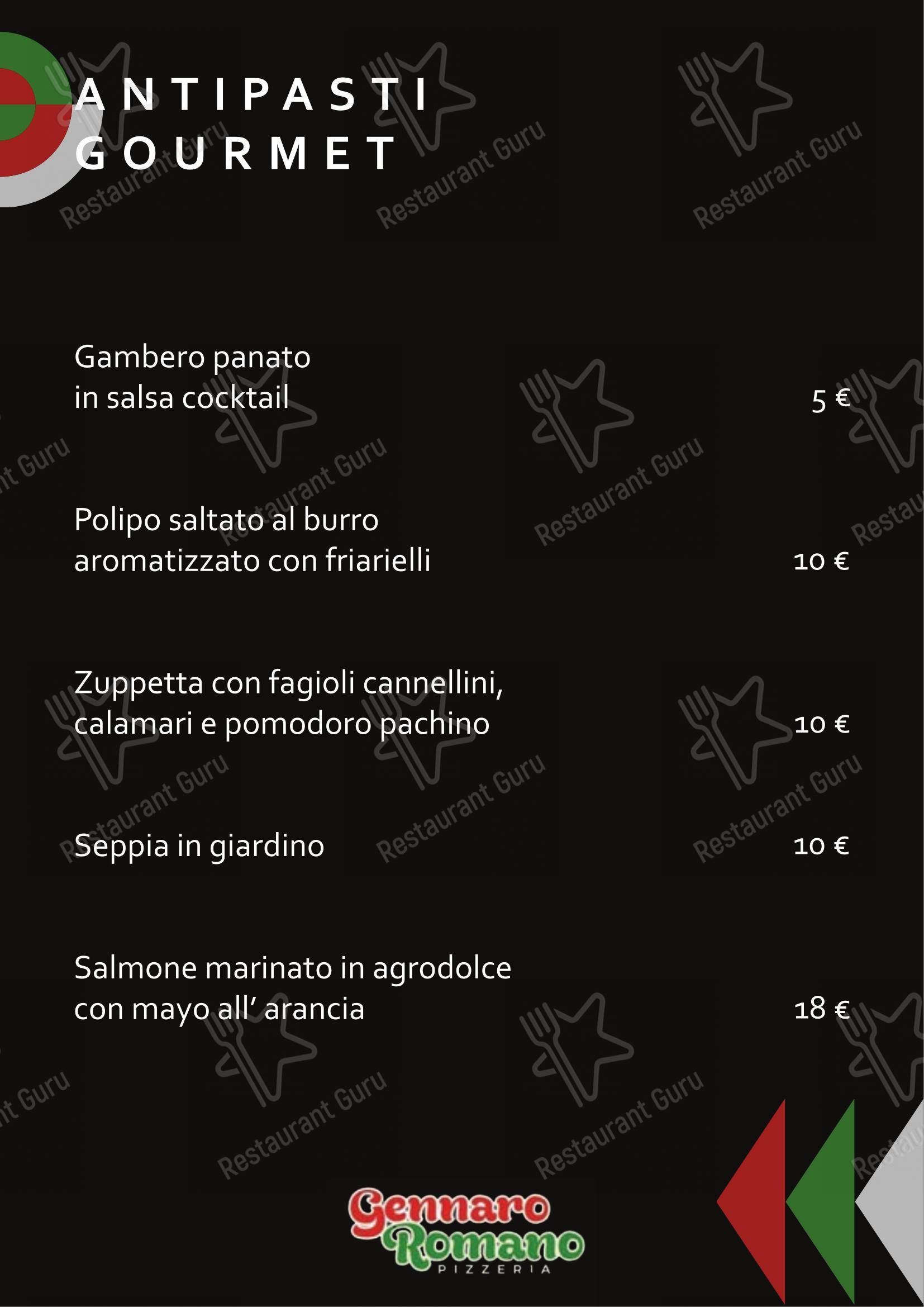 菜单 per Napule 'e Notte ristorante