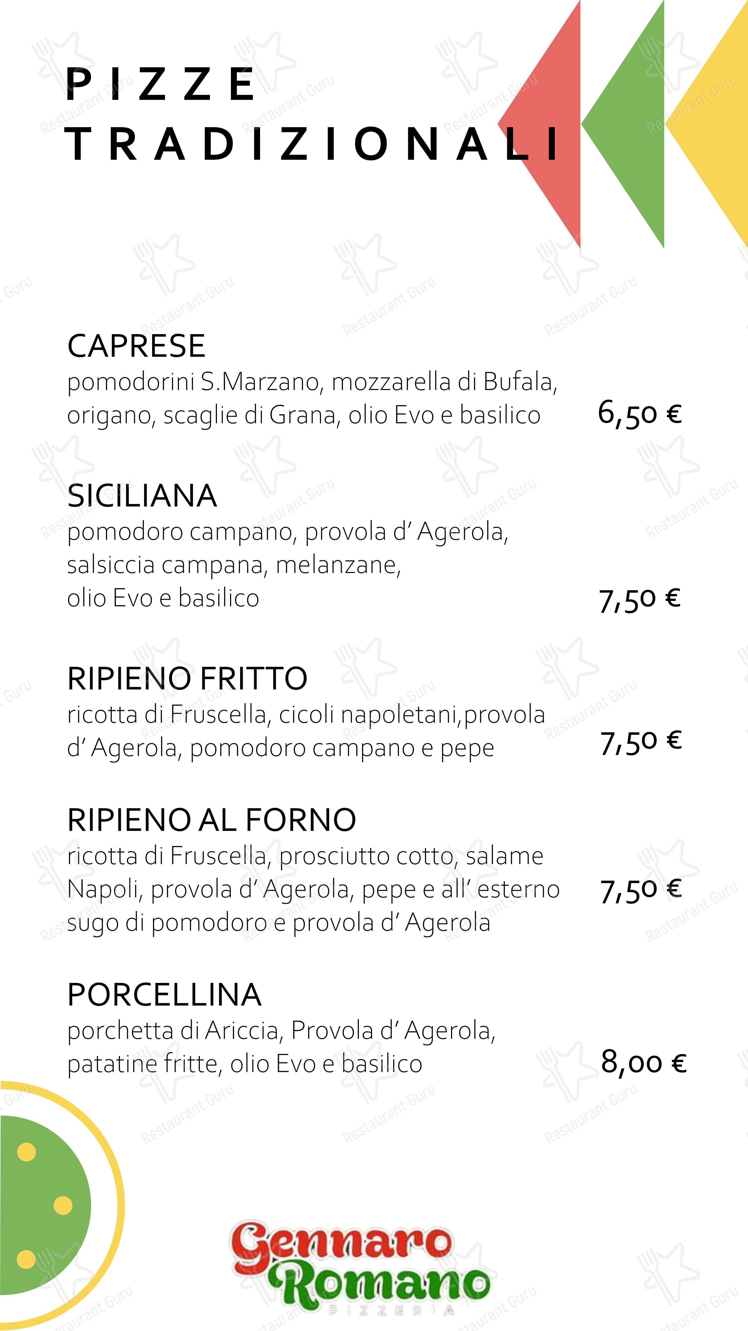 Menu di Napule 'e Notte - Menu bar