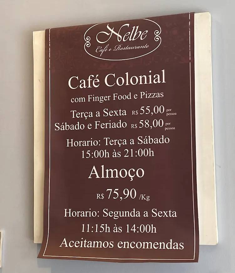 Nelbe Café E Restaurante cardápio