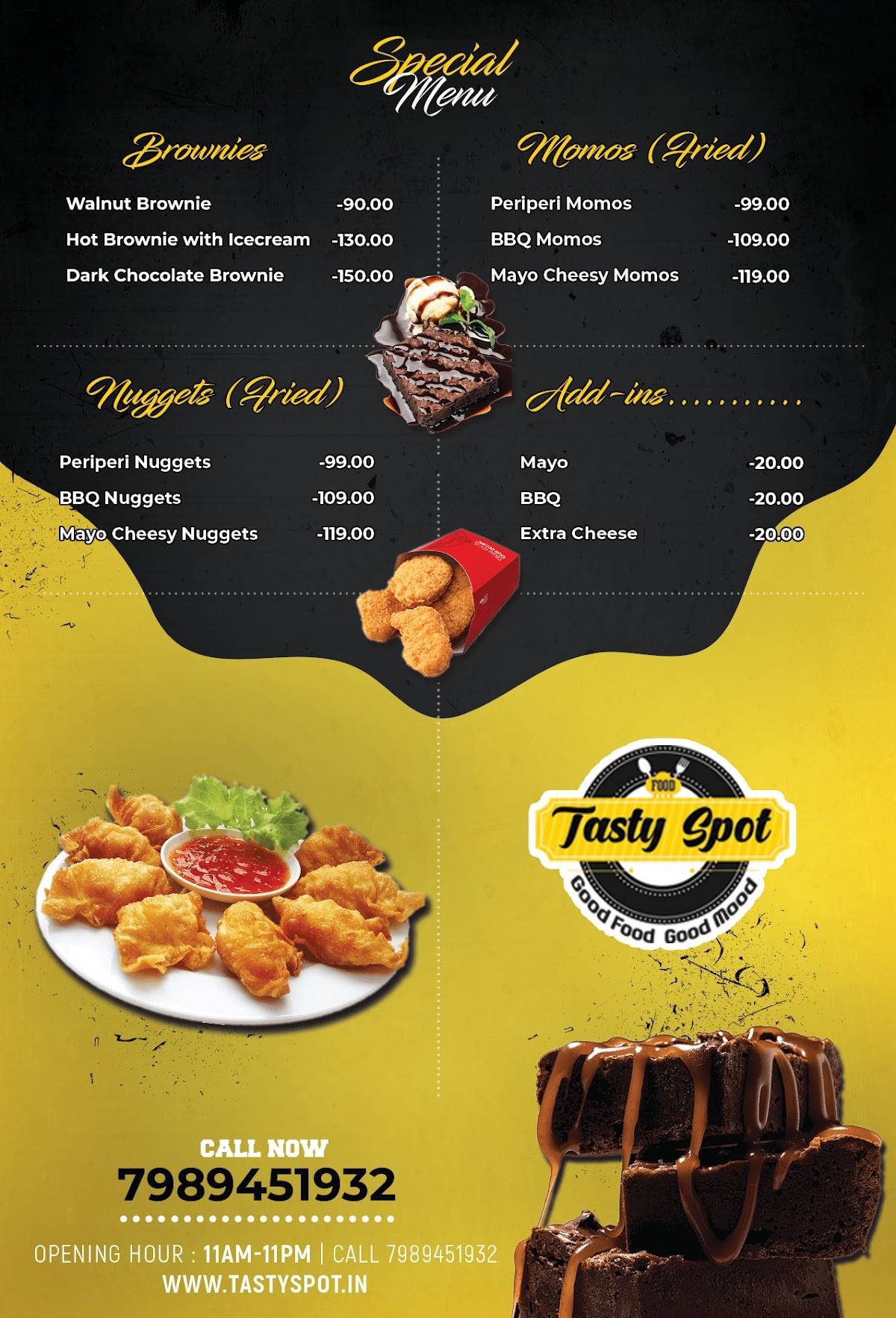 Food tasty spot menu