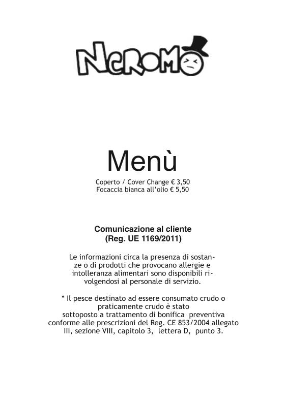 Menu di Neromo 