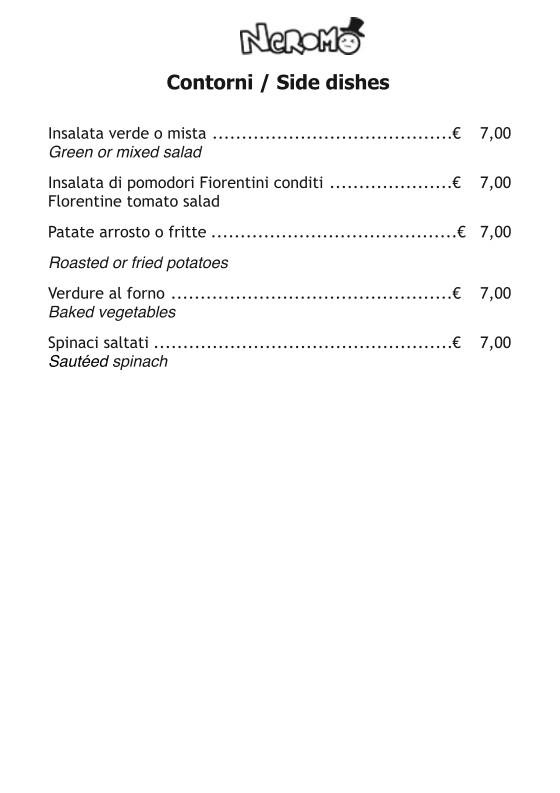 Menu di Neromo 