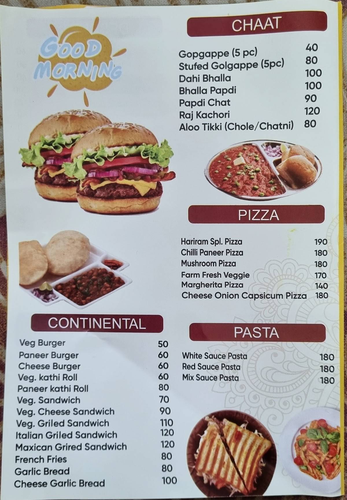Hariram Sweets menu
