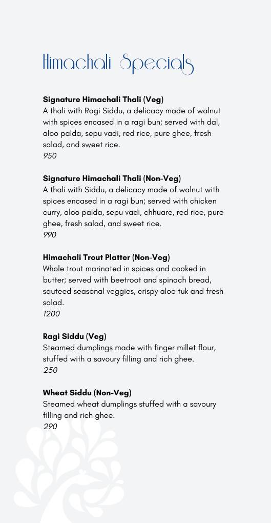 Monsoon menu