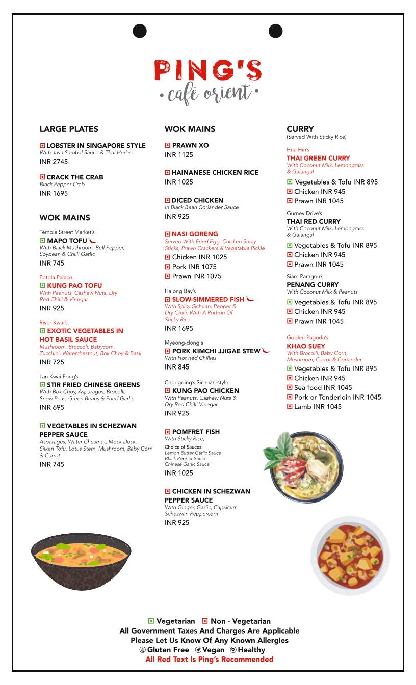 Ping's Cafe Orient menu