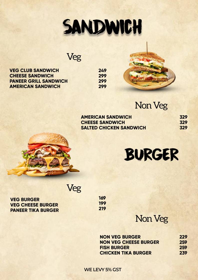 Sharrazz Cafe In Satyaniketan & Roof Top Dining menu