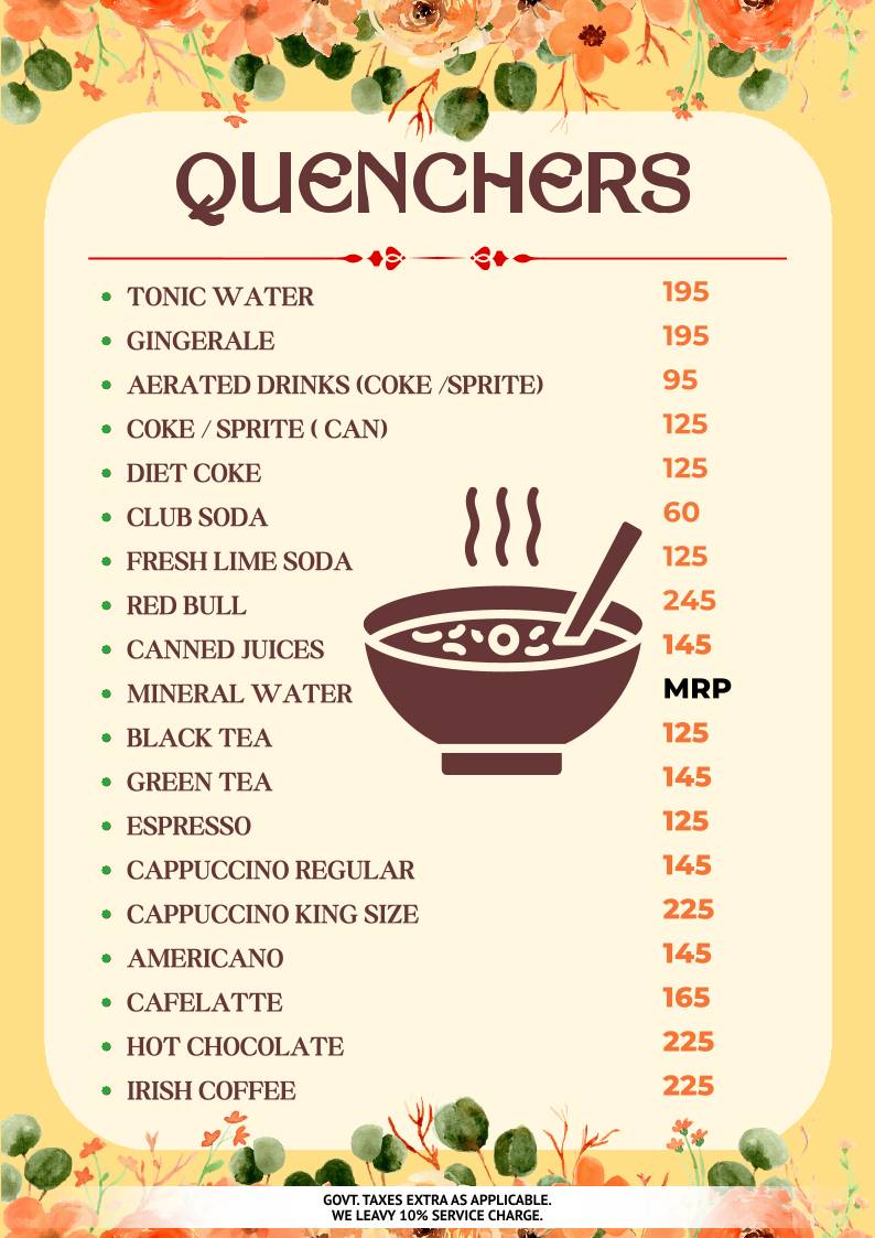 Symposium World Cuisine menu