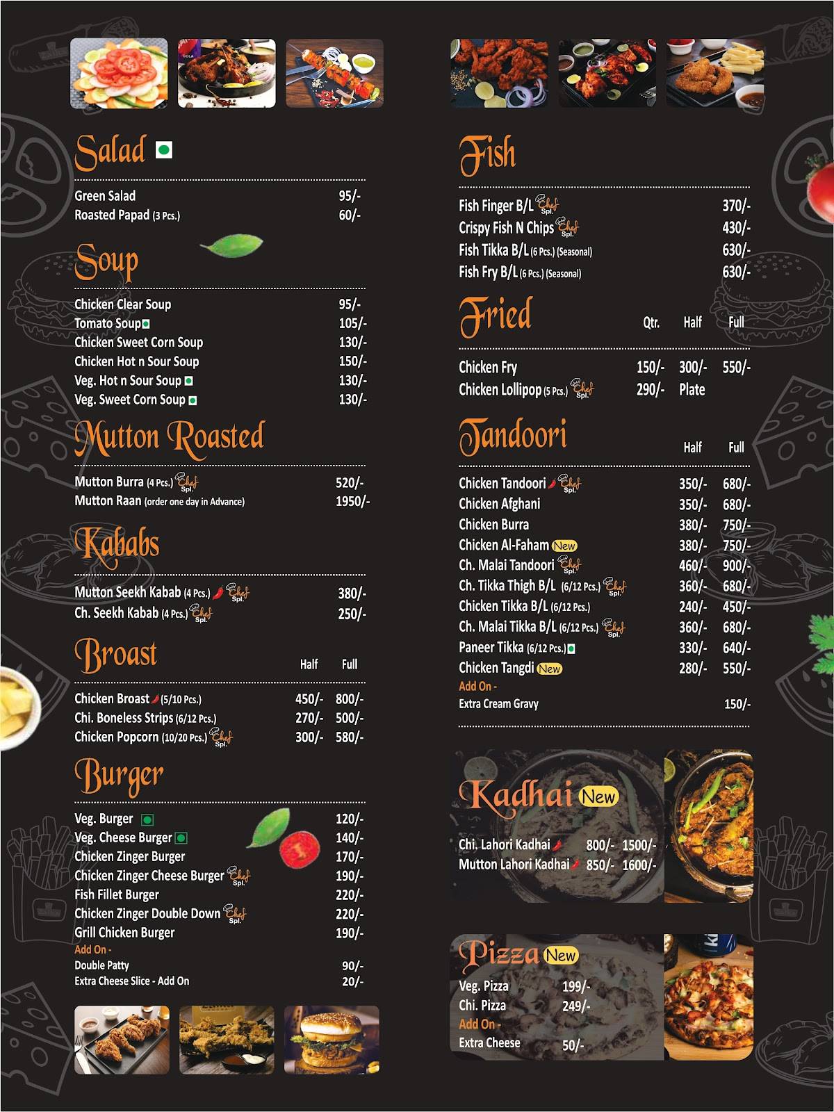 Zaika Foods menu