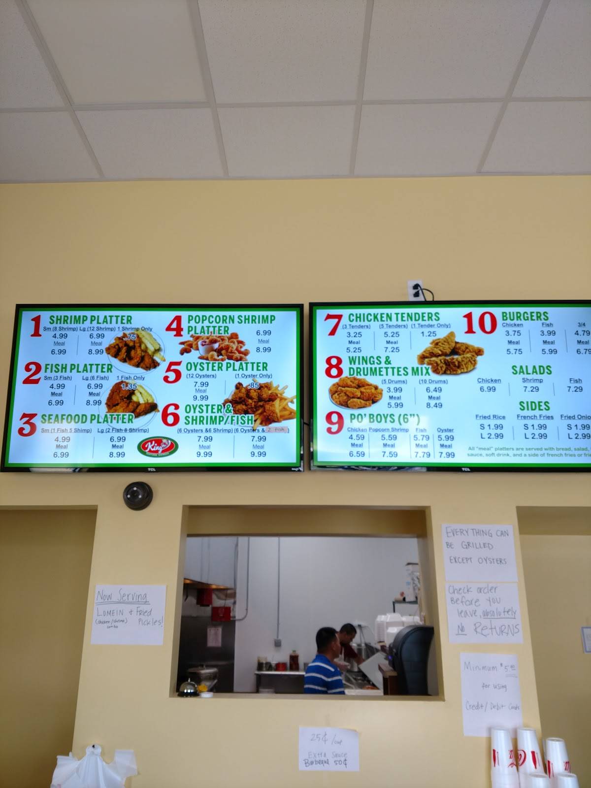 Menu at King’s Seafood New Iberia restaurant, New Iberia
