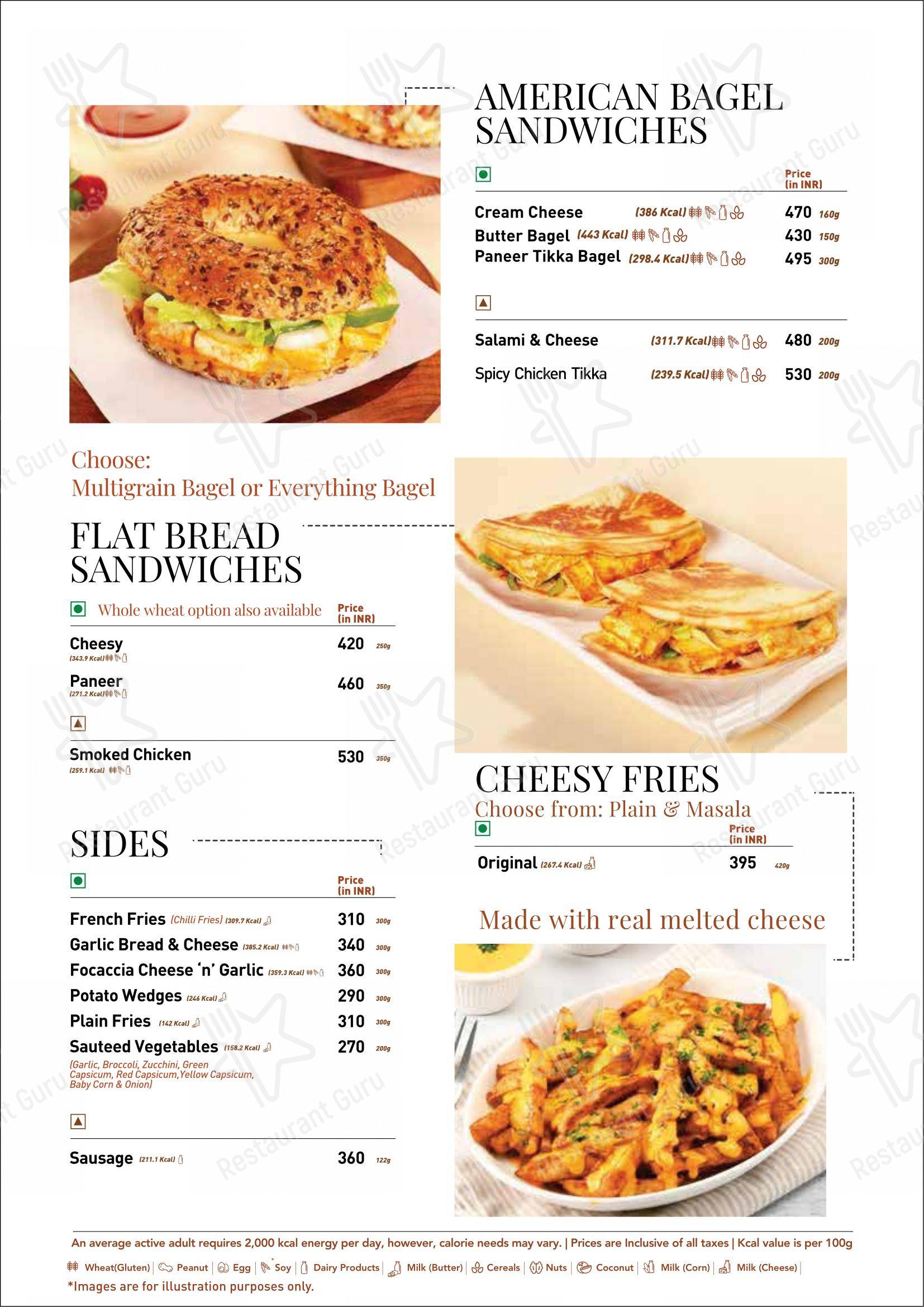 Menu bar for the Nik Bakers Sun View restaurant
