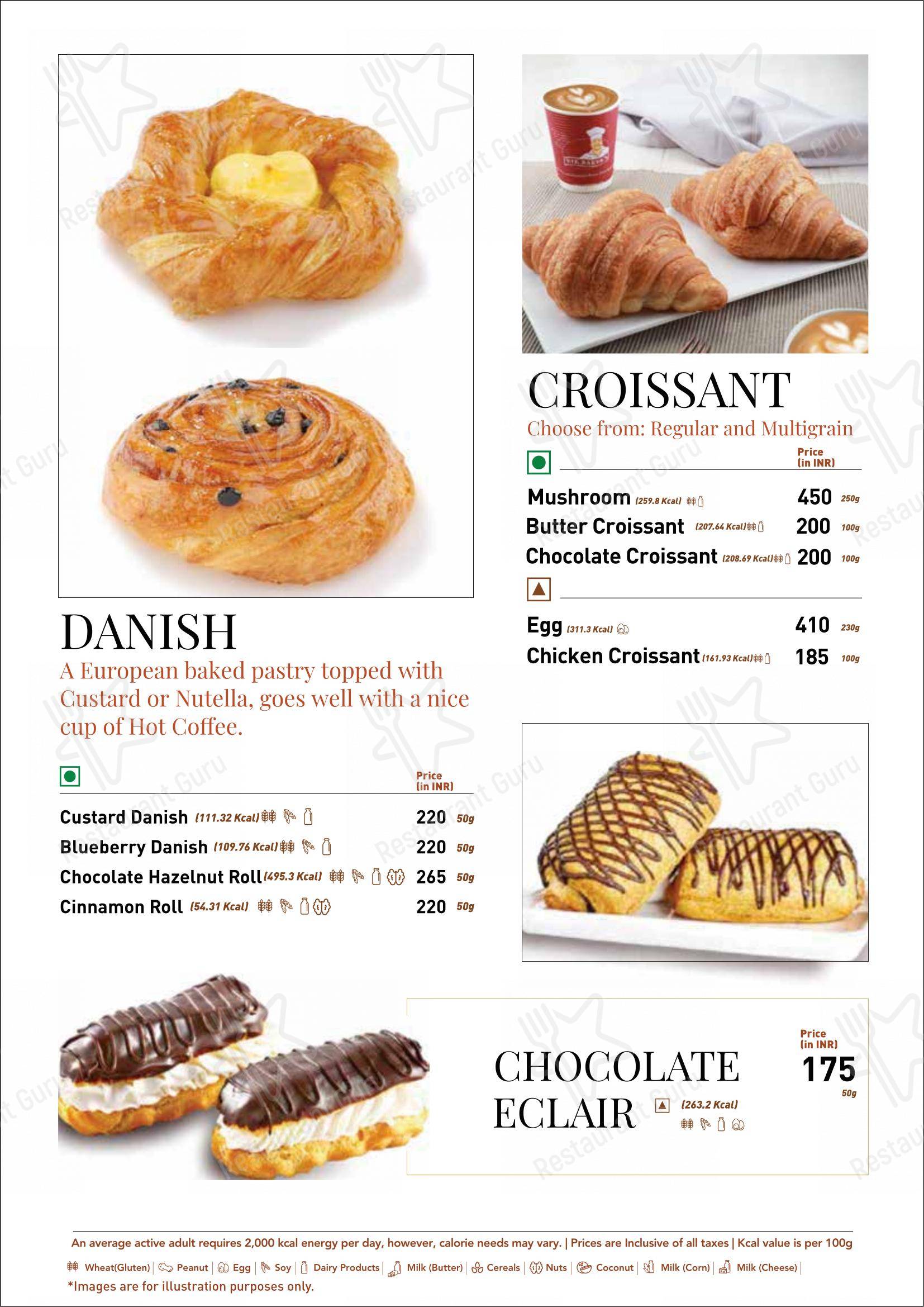 Menu bar for Nik Bakers Sun View in Ayali Kalan