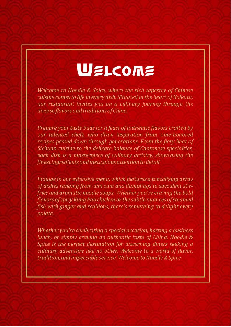 Noodle & Spice menu