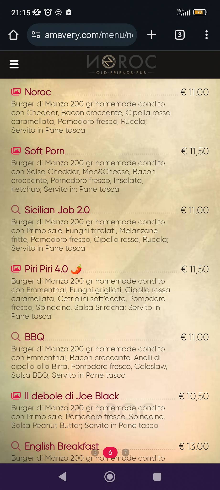 Menu di Noroc 
