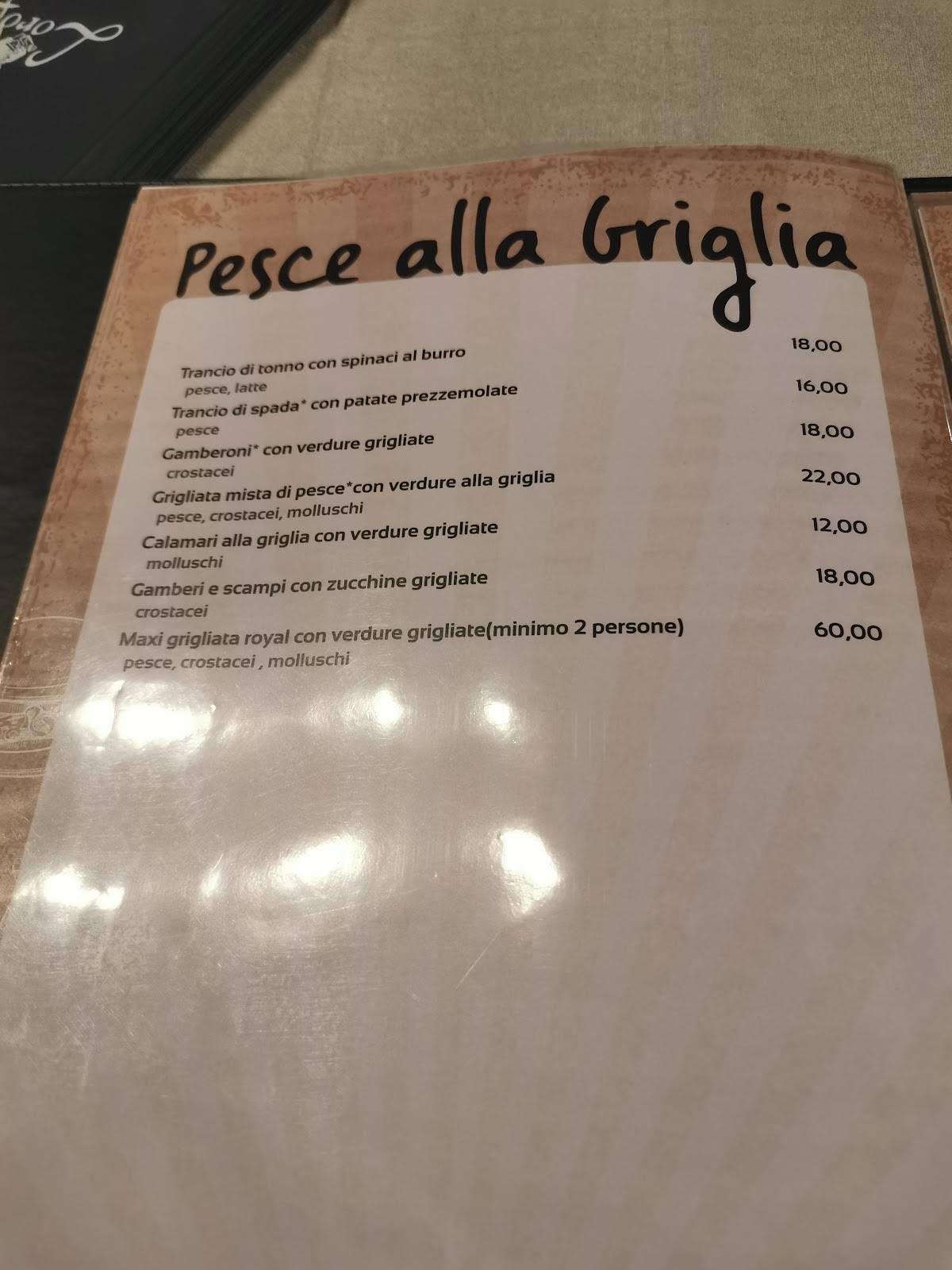 Menu di Ristorante Lord Byron 