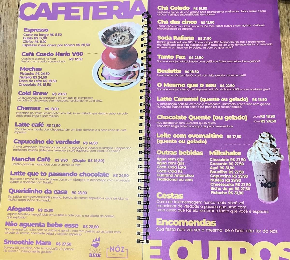 Nóz Café E Pães cardápio