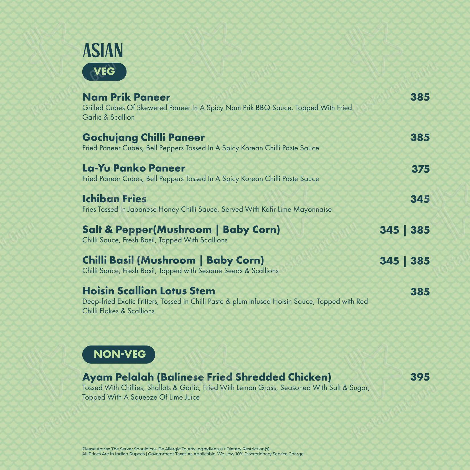 Nusa - Tropical Brewvilla - Menu bar