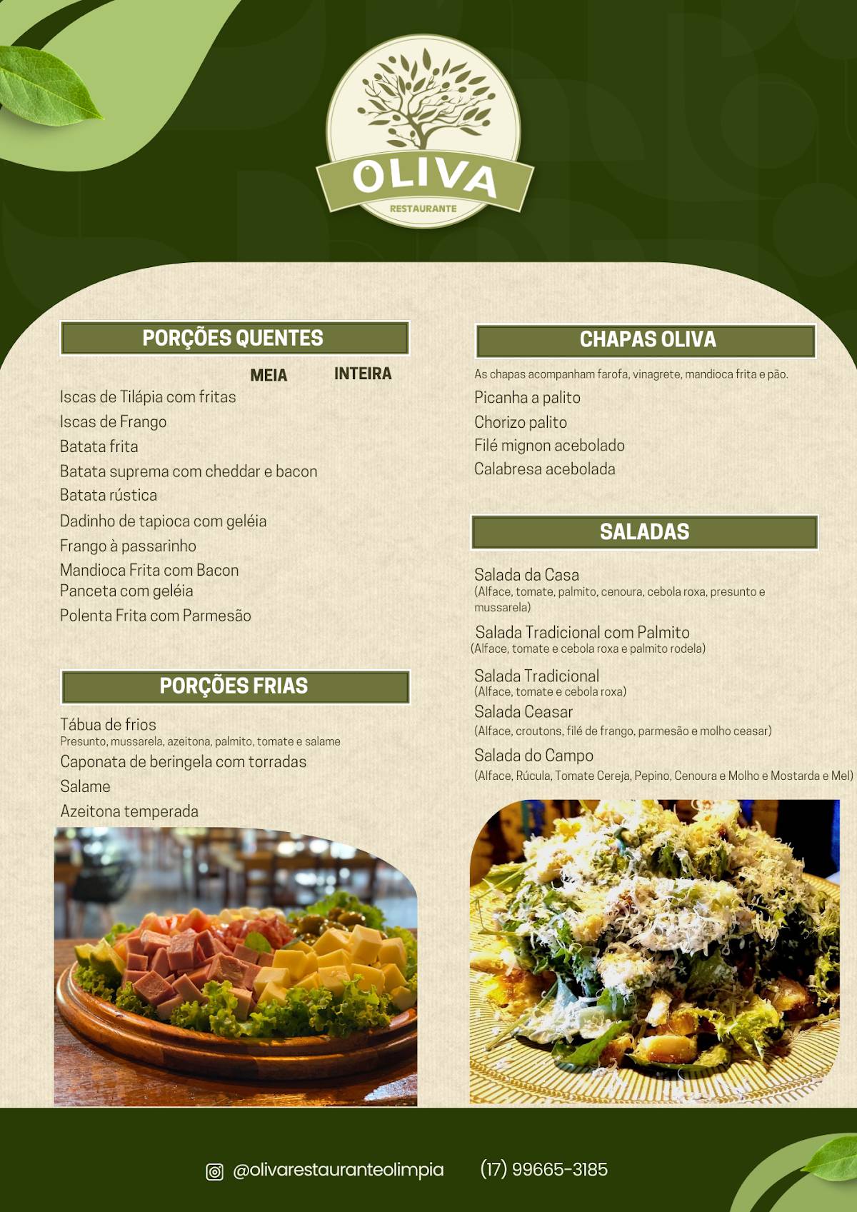 OLIVA RESTAURANTE - À LA CARTE & PARRILLA cardápio