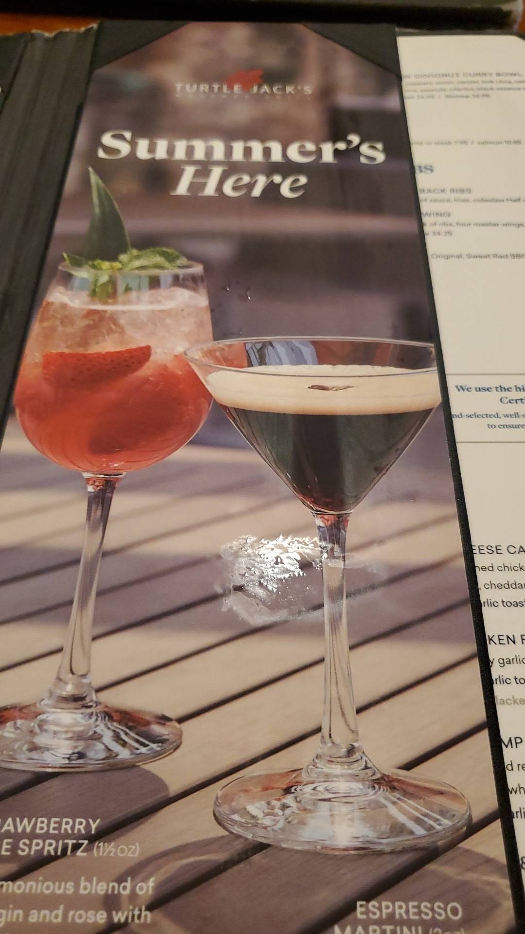 Menu de Turtle Jack's Oakville