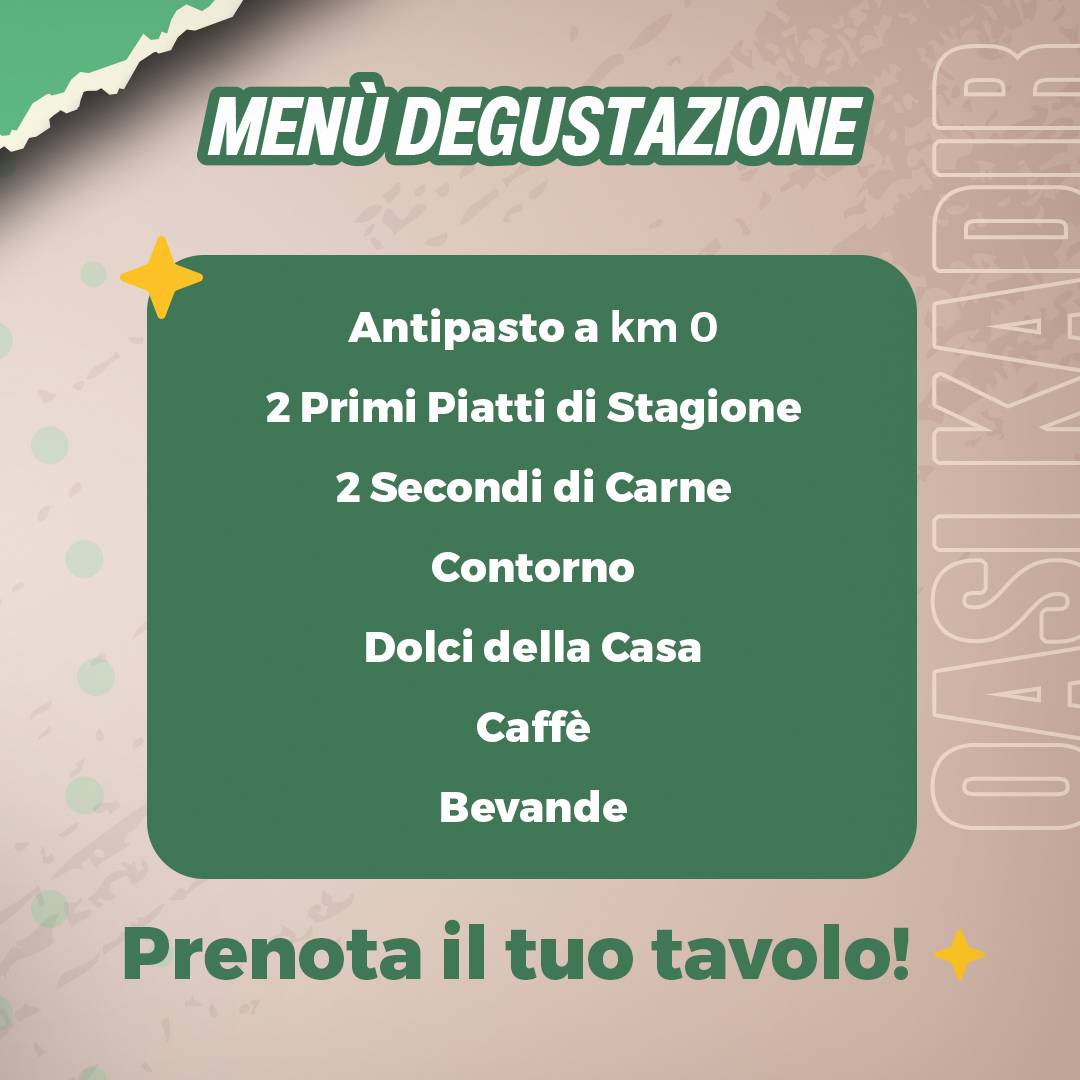 Menu di Oasi Kadir 