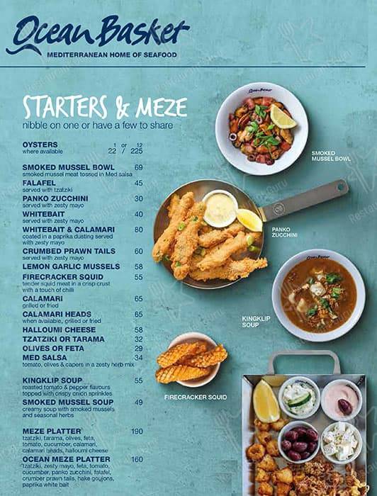 Menu de Ocean Basket Mall of the South