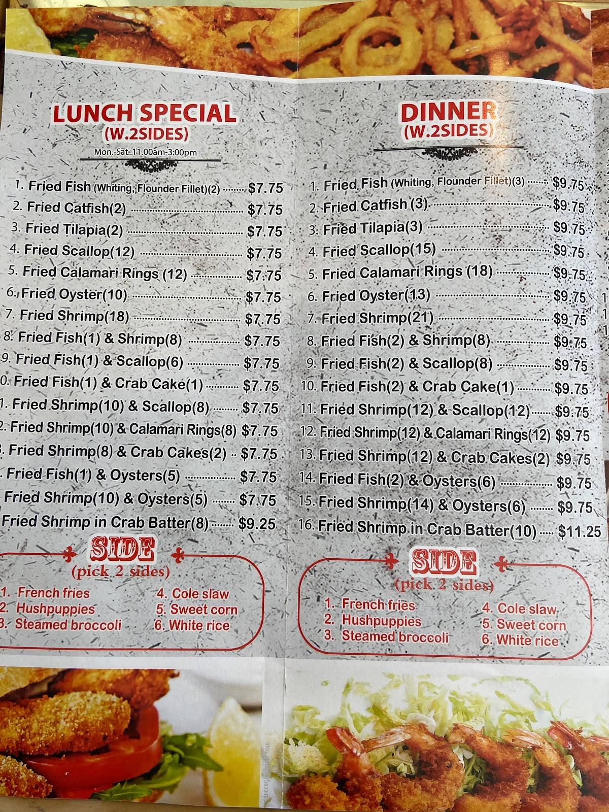 Menu at Ocean Blue Seafood Restaurant, Norfolk