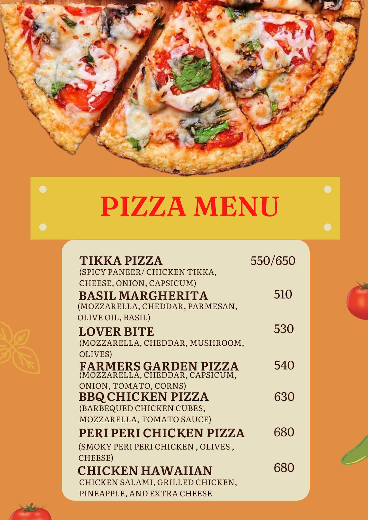 Ocean View Restaurant, Cafe and Party Hall- A Venture of J.P. Hospitality and Services menu