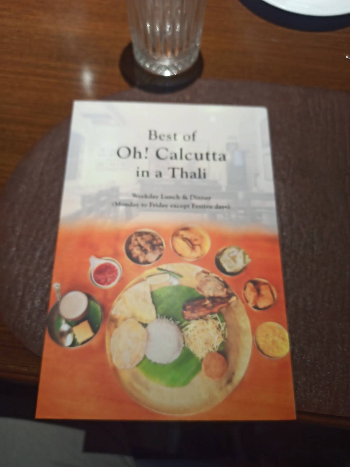 Oh! Calcutta Hyderabad menu