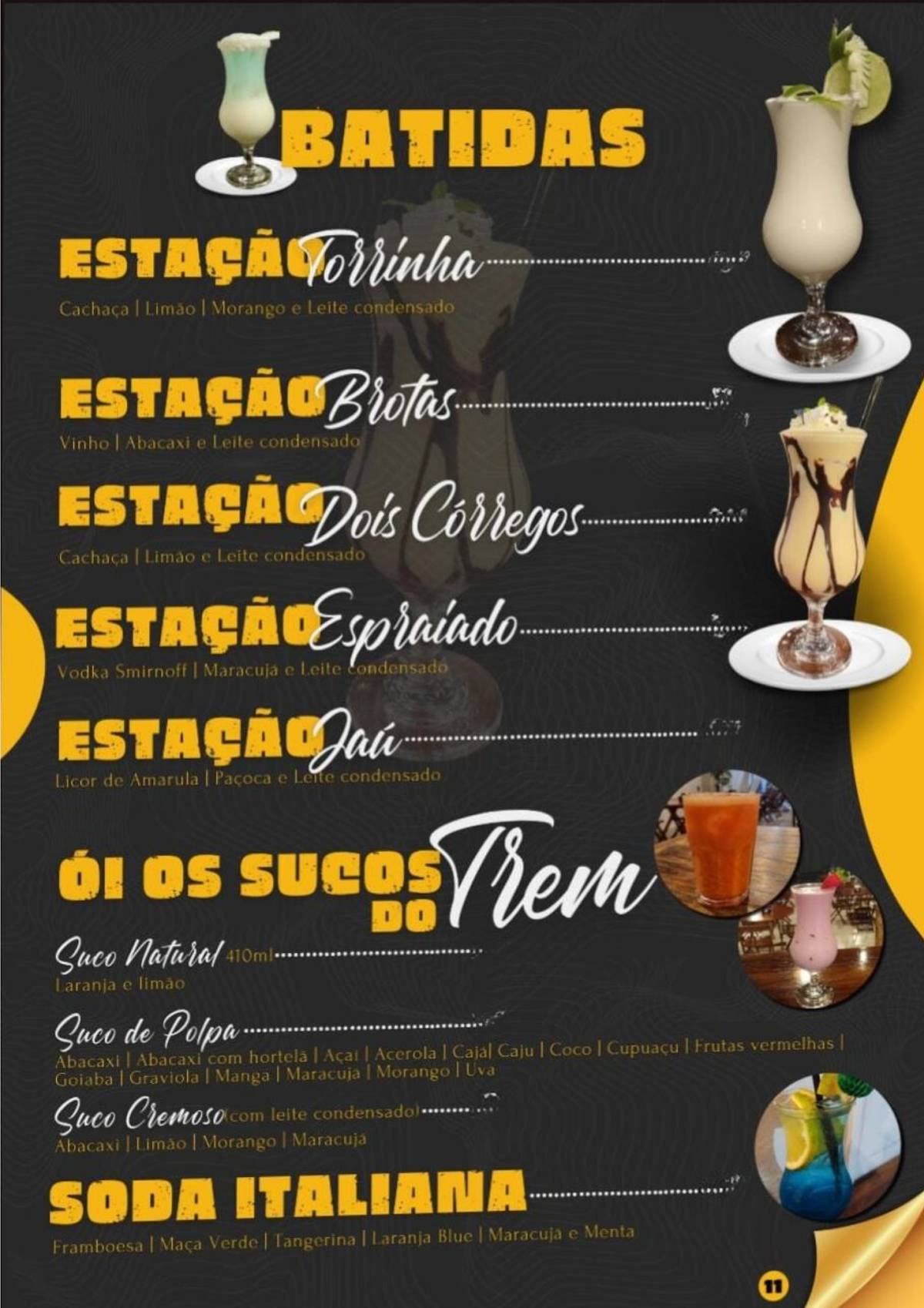 Restaurante bar Óiotrem cardápio