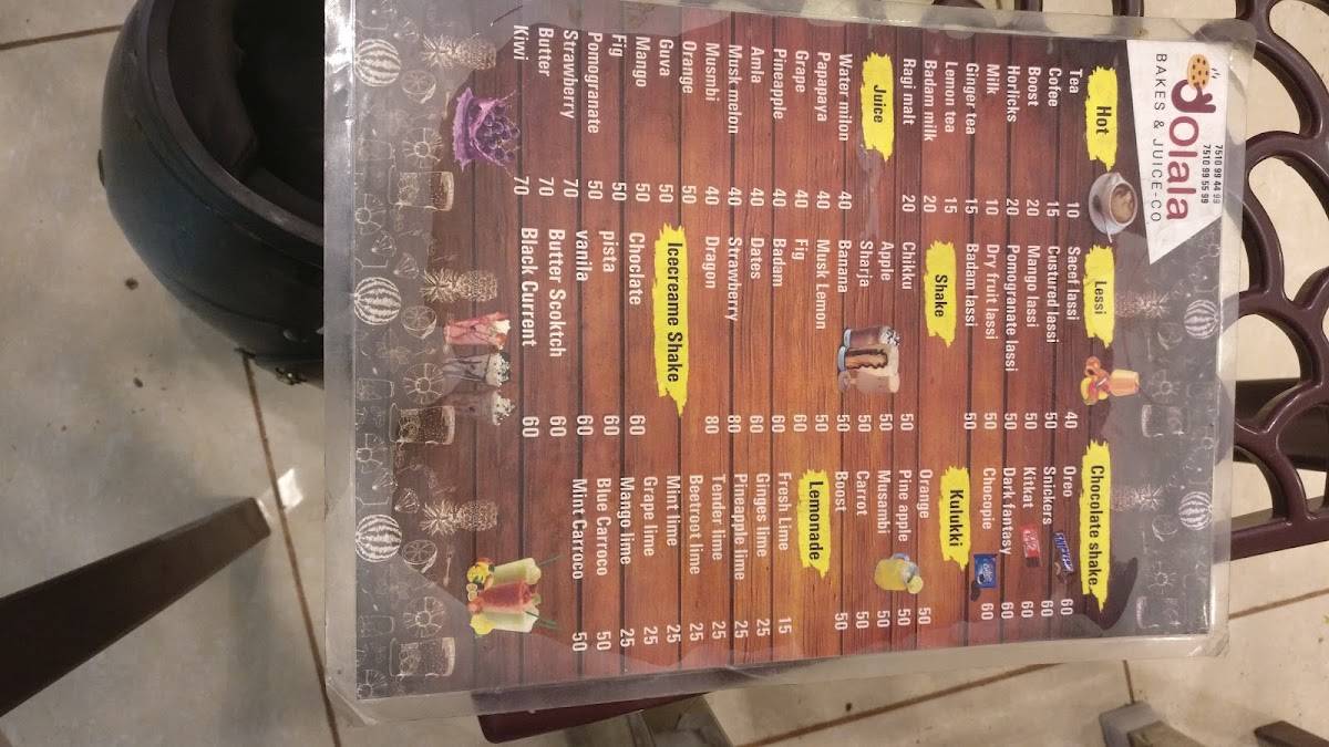 Lala BAKES & JUICE - CO(Cake shop in mannivakkam , Juice shop in mannivakkam) menu