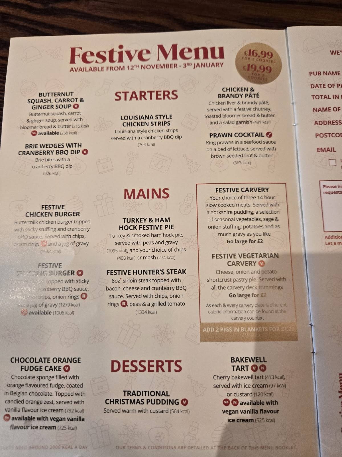 Menu at Old Engine House pub & bar, Torquay