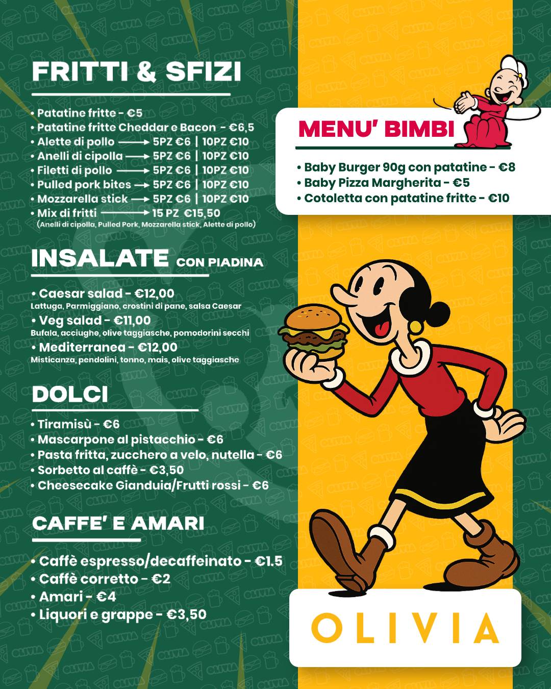 Menu di Olivia Pizza & Dintorni 