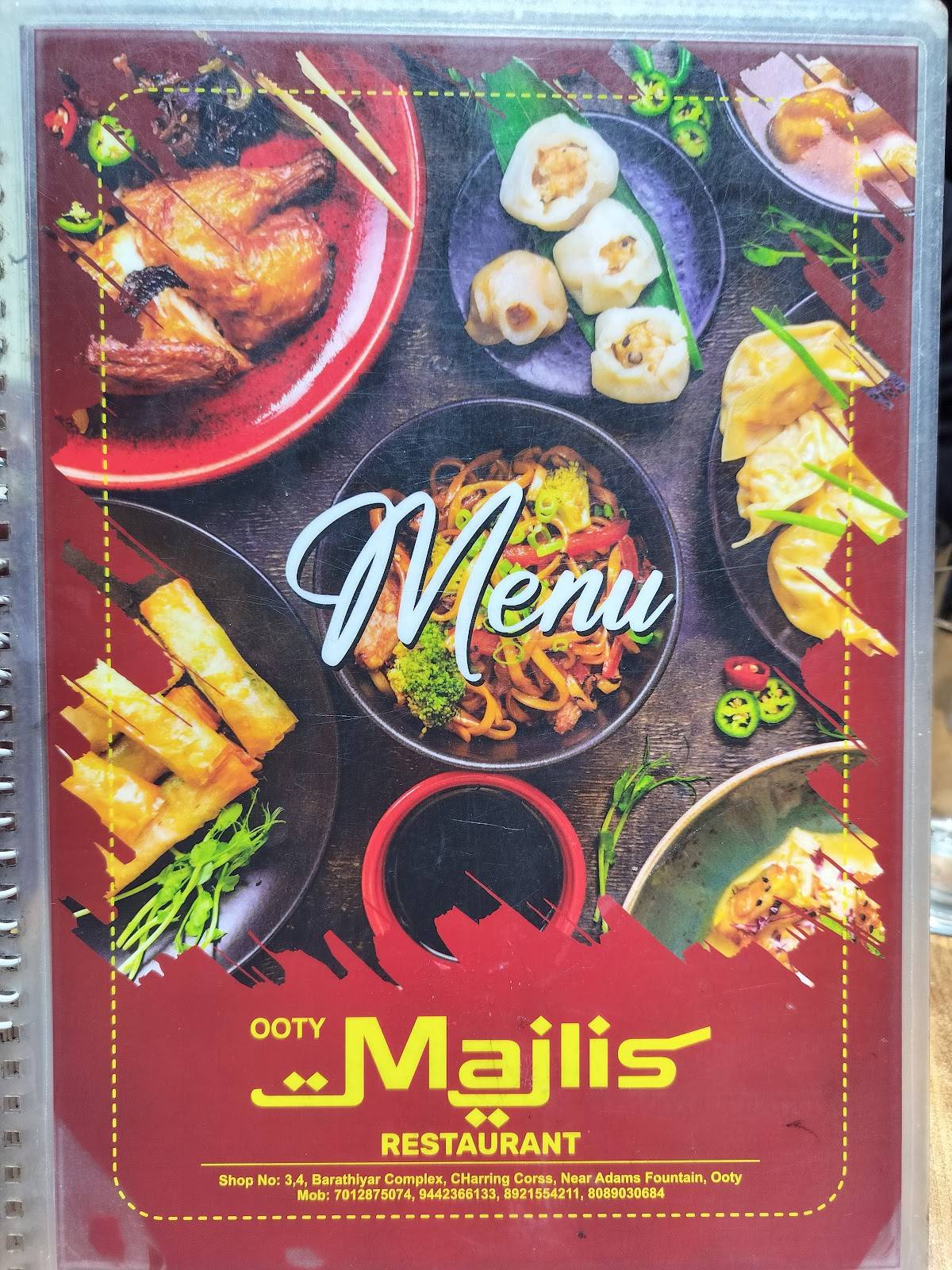 Ooty Majlis Restaurant menu