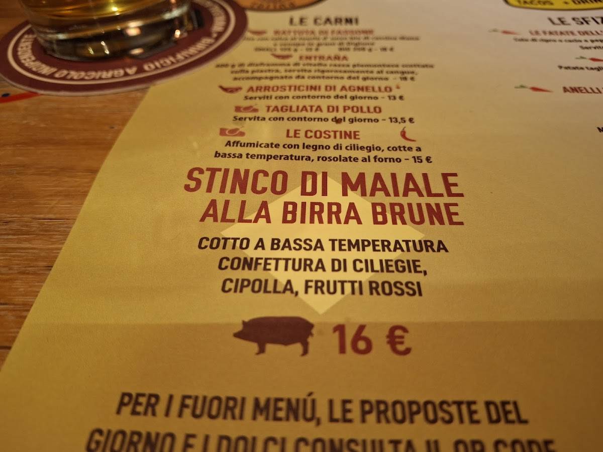 Menu di Open Baladin Torino 