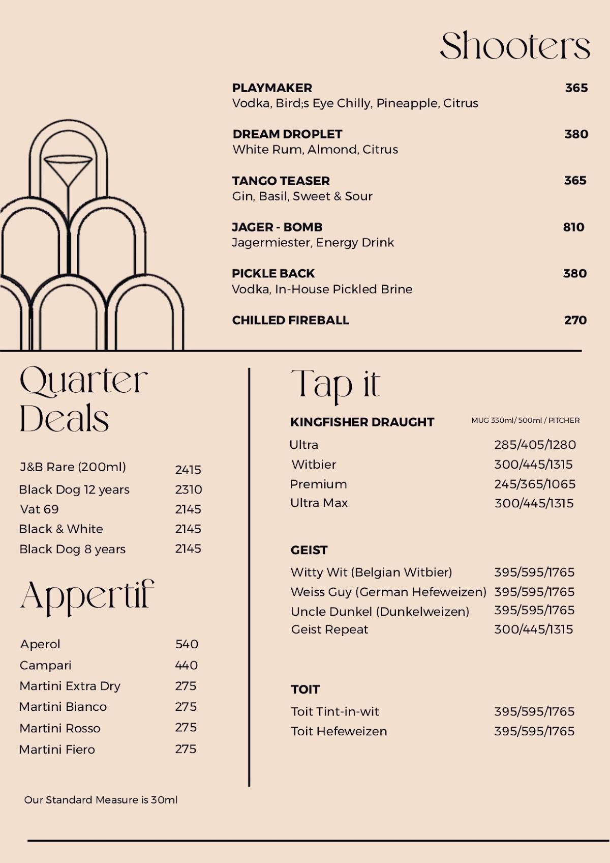 Orah Brew Garden menu