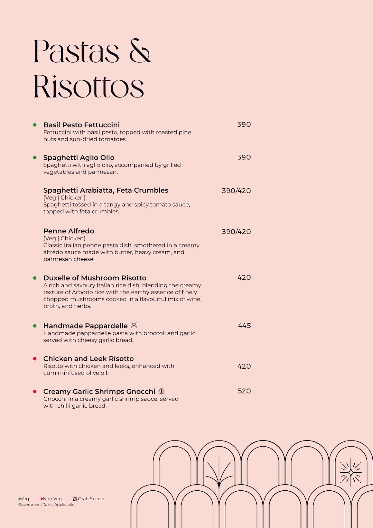 Orah Brew Garden menu