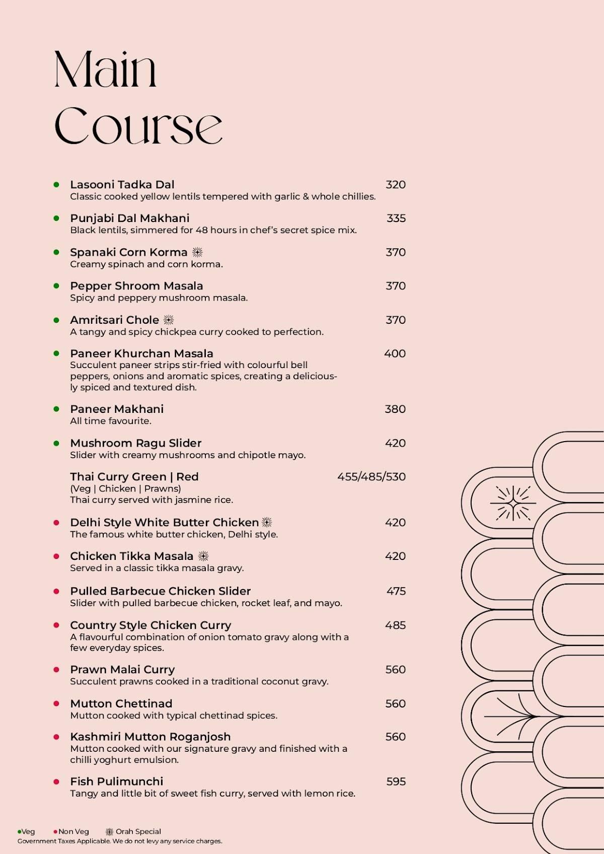 Orah Brew Garden menu