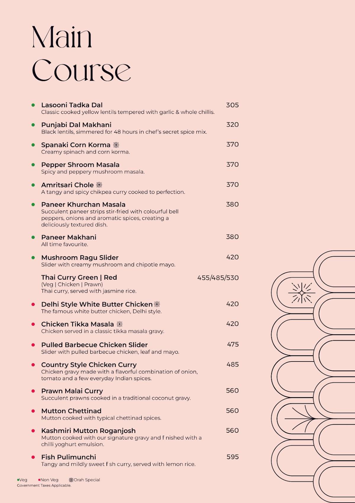 Orah Brew Garden menu