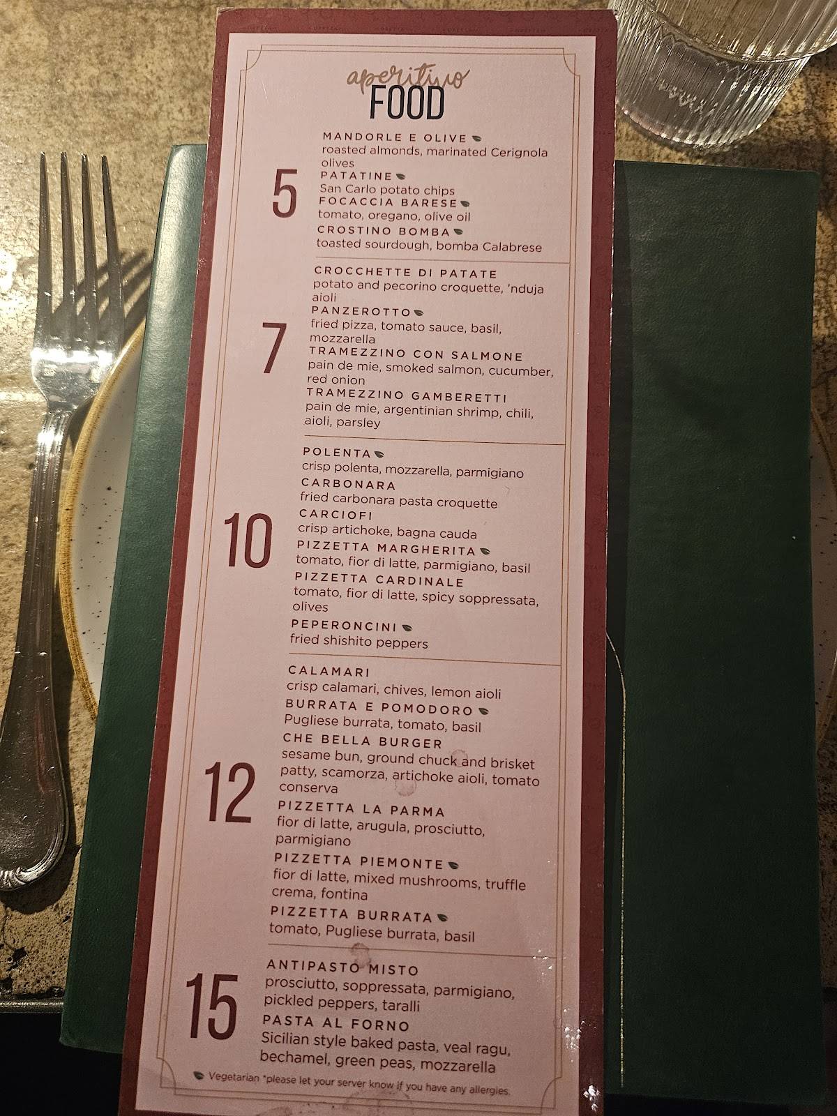 Menu de Oretta King West