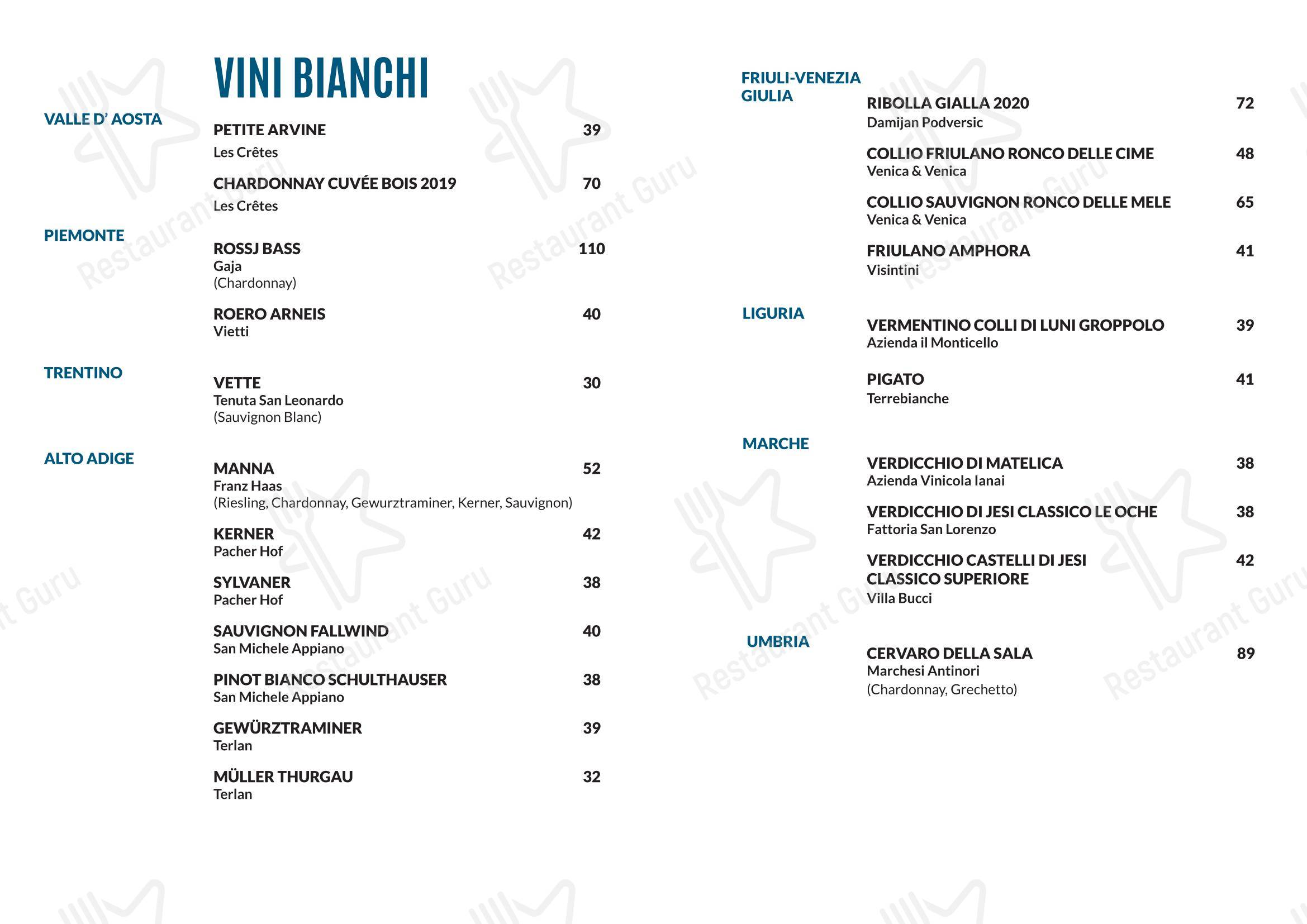 Menu bar per Osteria La Quercia ristorante