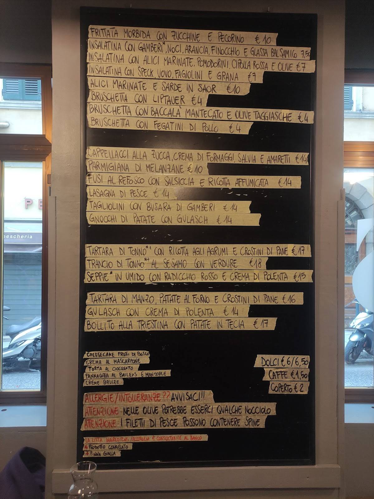 Menu di Osteria Marise 